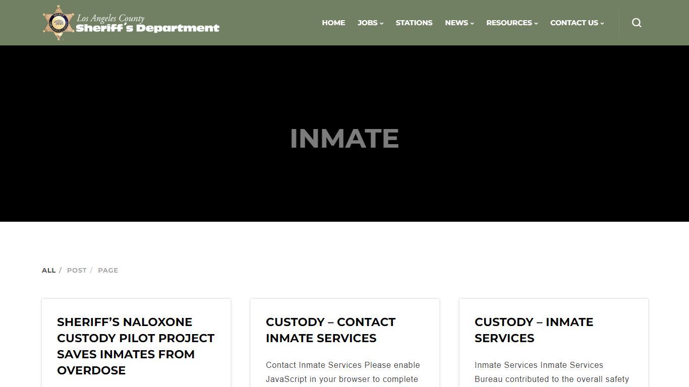Search Results for “inmate” | Los Angeles County Sheriff's Department